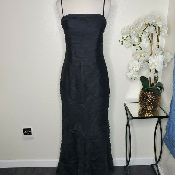 Cache Dresses & Skirts - Cache Womens Maxi Tiered Dress In Black Size 4